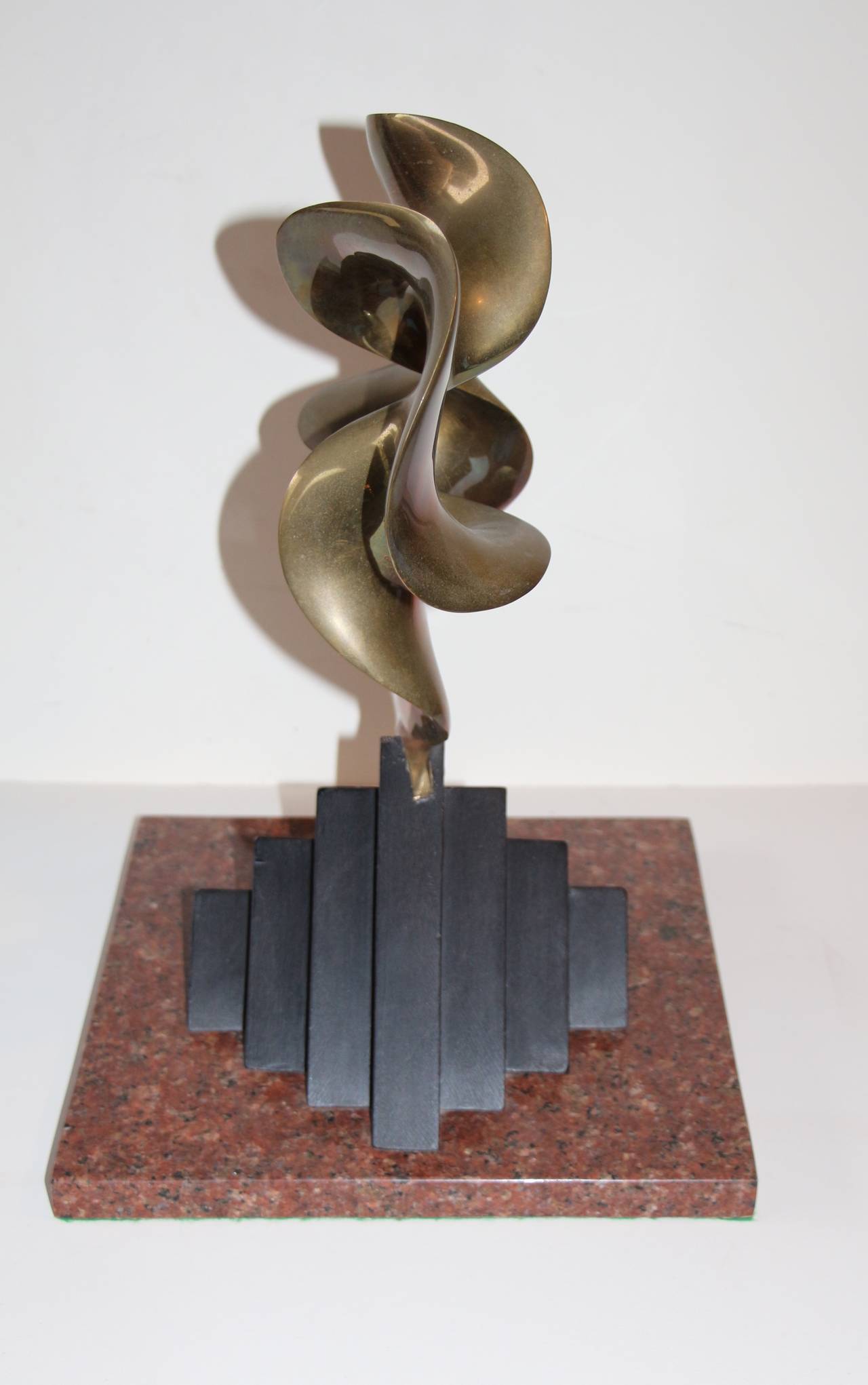 American Fred Schumm Bronze, Wood and Marble Sculpture, 1989 For Sale