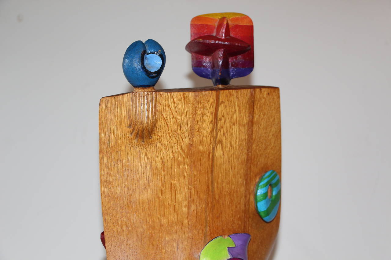 Whimsical Wood Sculpture by Noted NJ Artist Fred Schumm For Sale 1