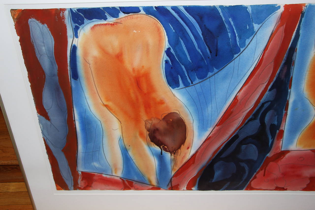 Late 20th Century Sam Whitaker 1983 Abstract Watercolor