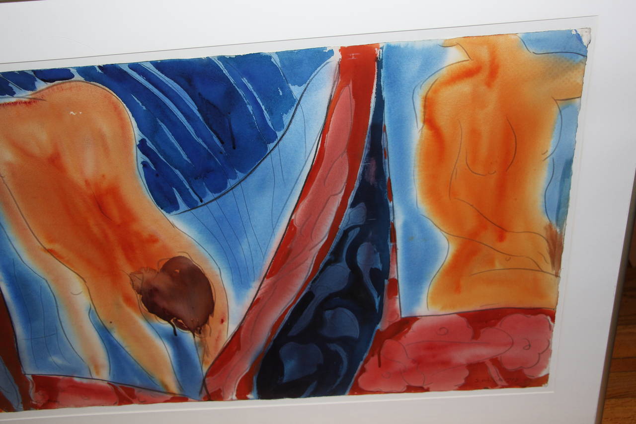 Sam Whitaker 1983 Abstract Watercolor In Good Condition In Palm Springs, CA