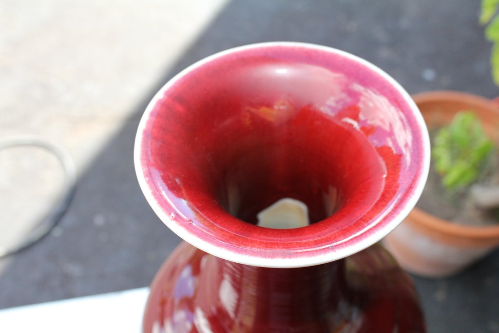 Hand-Crafted Chinese Oxblood Vase For Sale