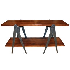 Vintage Unusual Custom Made Console With Hairpin Steel Legs