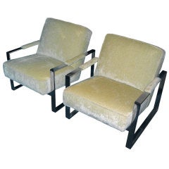 Milo Baughman Chromed Steel Chairs