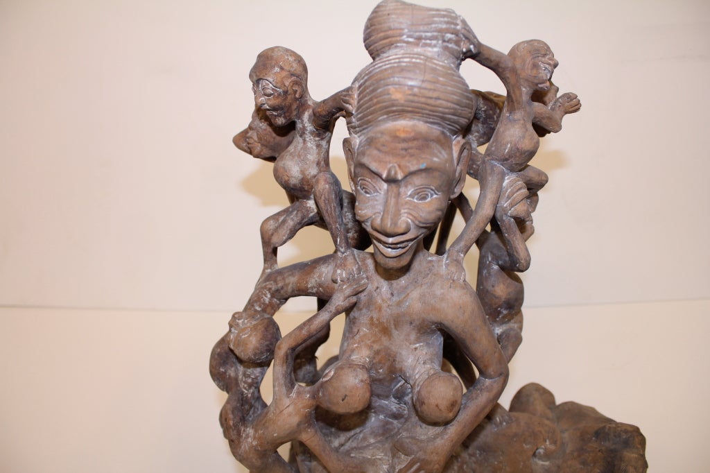 African Wood Fertility Sculpture