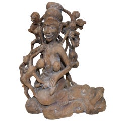 African Wood Fertility Sculpture