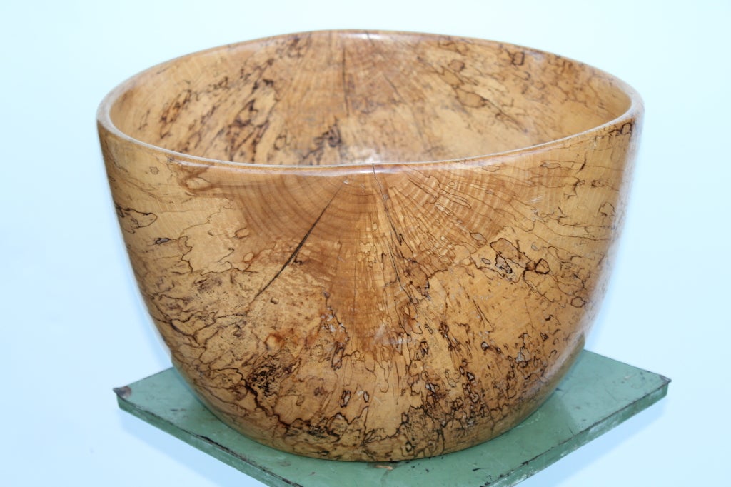 A beautiful exotic burl wood bowl signed and dated P. Maendel 1999.