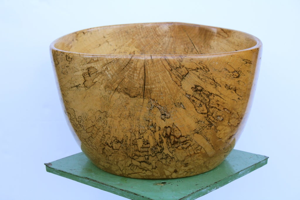 American Artisan Hand Turned Exotic Burl Wood Bowl
