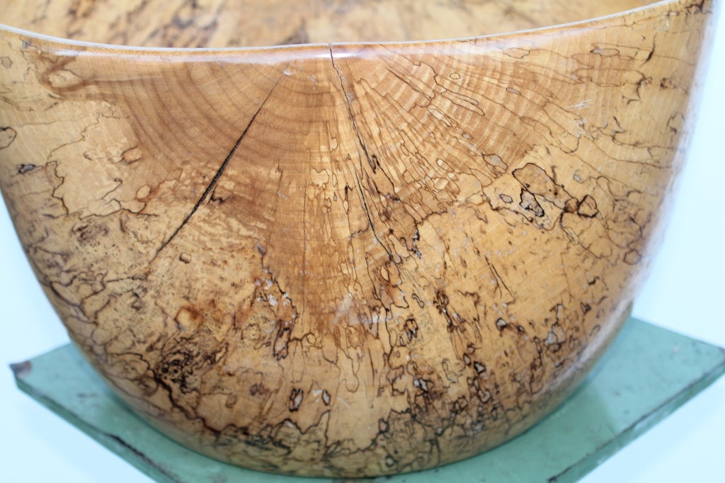 Artisan Hand Turned Exotic Burl Wood Bowl 2