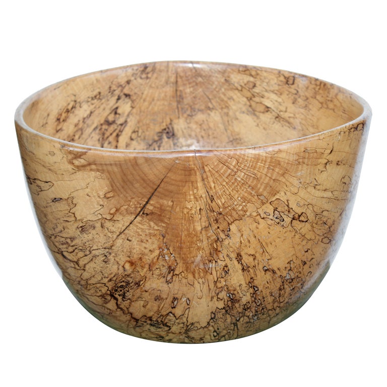 Artisan Hand Turned Exotic Burl Wood Bowl