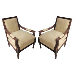 Nice pair of upholstered Hickory chairs