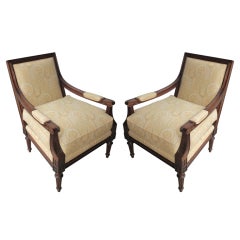 Nice pair of upholstered Hickory chairs