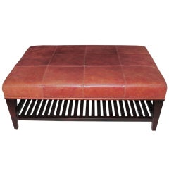 Large Baker Leather Ottoman
