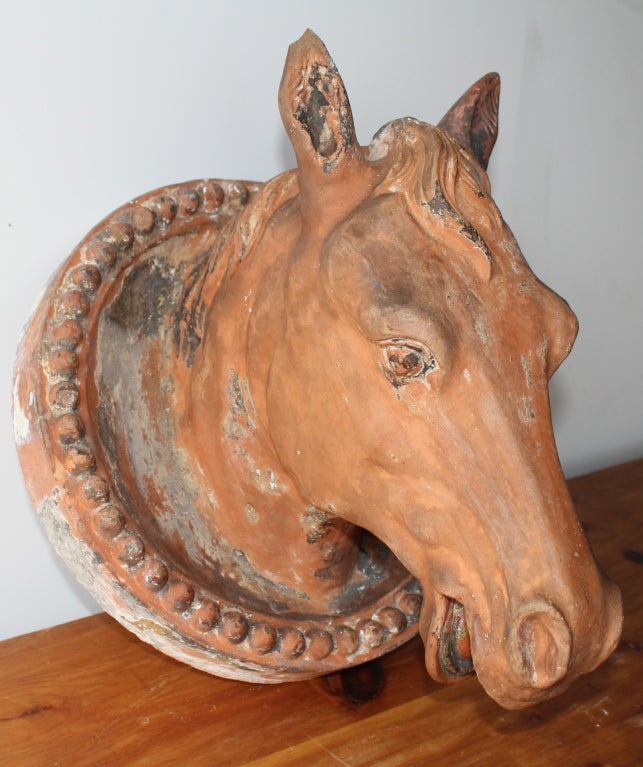 A lovely 19th century, most likely French, Trade sign of butcher shop in the form of a horse head.