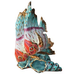 Italian Majolica sculpture fish motif