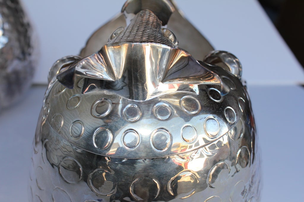 Pair of Emilia Castillo Silver Plate Armadillo Centerpieces