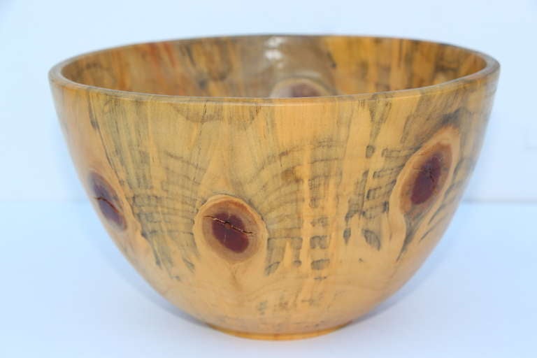 Folk Art Hand Turned Wood Bowl By Martha Fraser