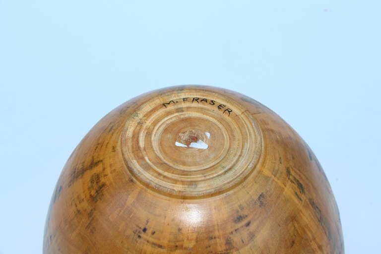 20th Century Hand Turned Wood Bowl By Martha Fraser