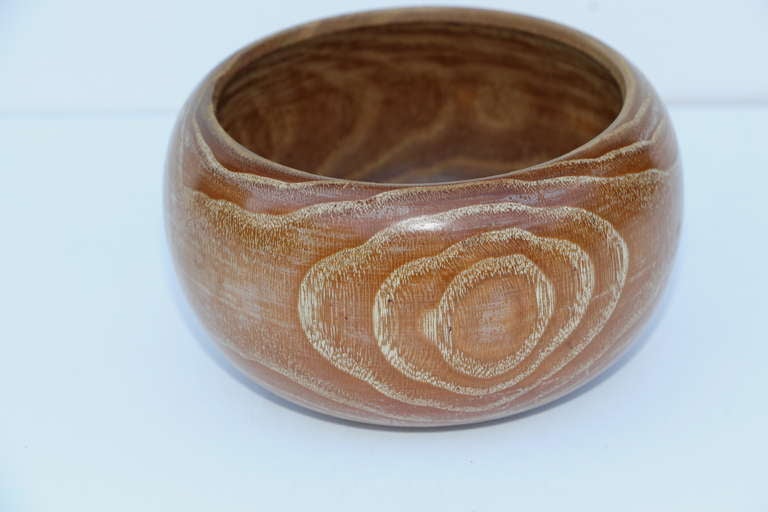 Out of an estate collection of hand turned bowls including some by Edward Moulthrop comes this unique beautiful hand turned bowl out of some exotic wood. Unsigned but quit beautiful.