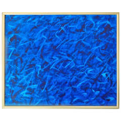 Blue Night Abstract by Sarkis Simonian