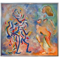 Finkler - Peinture abstraite colorée signée