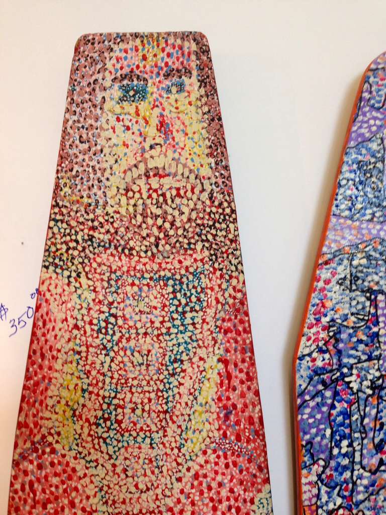 Pareja de tablas de planchar pintadas con arte outsider por Michael Heinrich en Bueno estado para la venta en Palm Springs, CA