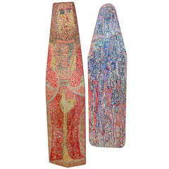 Pair of Outsider Art Painted Ironing Boards by Michael Heinrich 6