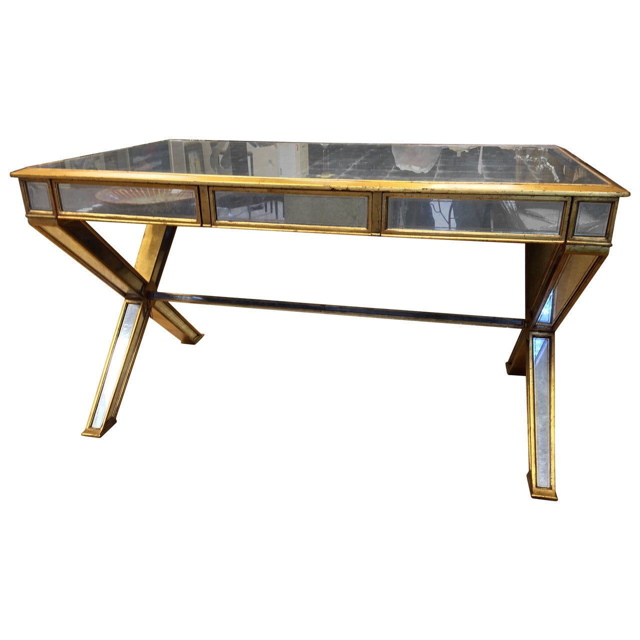 Lillian August for Hickory White Gilt Églomisé Desk