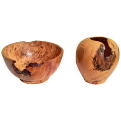Two Beautiful American Craftsman Turned Bowls, Signed 4