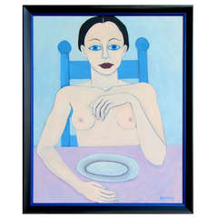 Outsider artist Don Denarie Blue eyed Nude