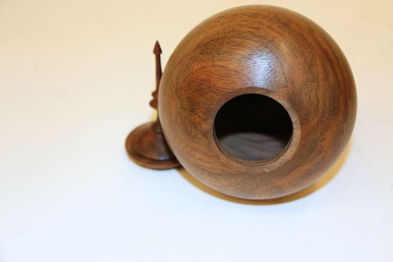 Beautiful black walnut turned vessel by Paul Maurer For Sale 1