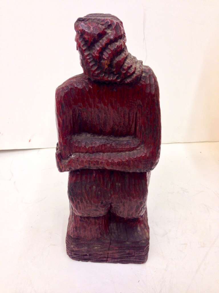 Folk Art Direct Wood Carving of a Nude Woman For Sale