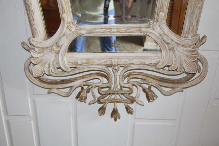 Unknown Art Nouveau Mirror With Etched Stars