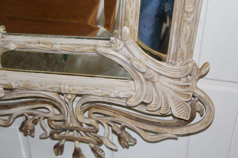 Art Nouveau Mirror With Etched Stars 1