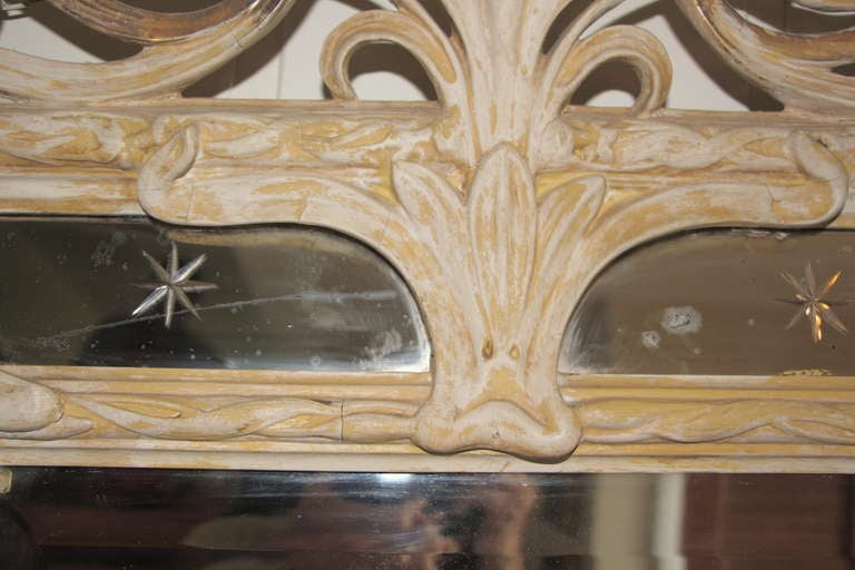 Art Nouveau Mirror With Etched Stars 3