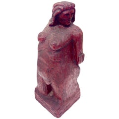 Direct Wood Carving of a Nude Woman