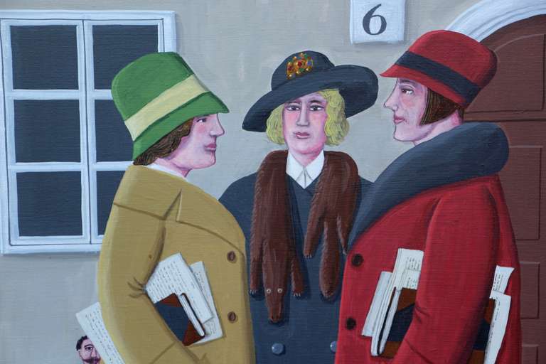 Oscar de Mejo, Gemälde, 1985, mit dem Titel „Omaha Coeds“