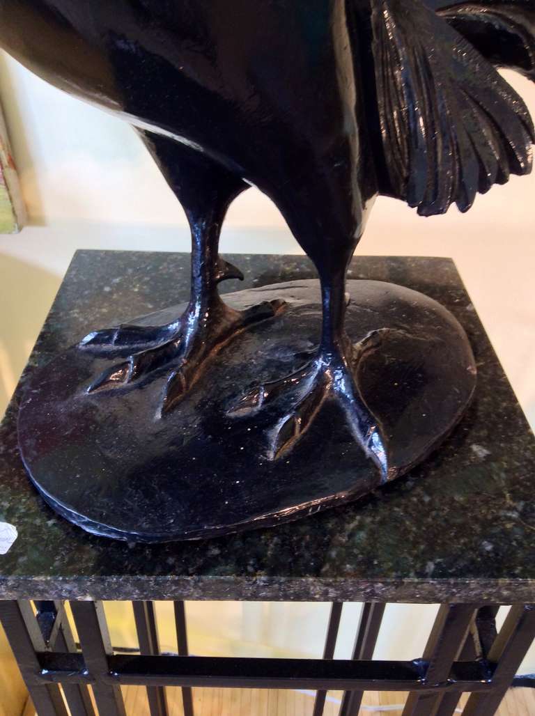 Eliiott Offner Bronze Rooster In Good Condition In Palm Springs, CA