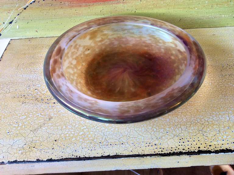 A beautiful iridescent art glass bowl, unfortunately not signed.