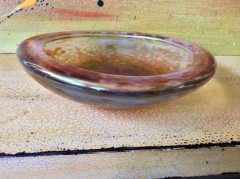 Late 20th Century Beautiful Iridescent Art Glass Bowl