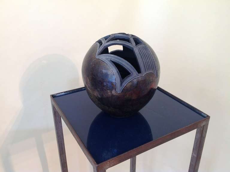 Beautiful Signed Reticulated Raku Vase