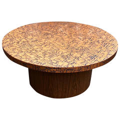 Copper Clad Abstract Pattern Coffee Table