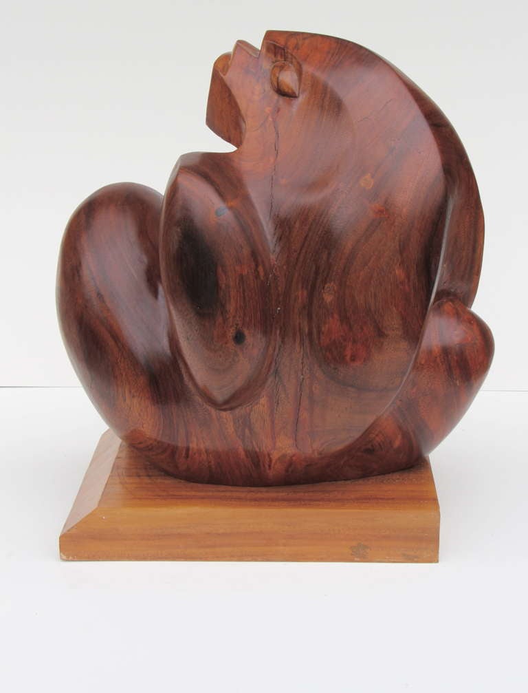 Hand-Carved Ulises Jimenez Obregon Cubist Sculpture Monkey For Sale