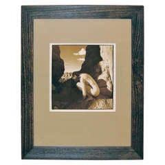 Sepia Toned Photograph of a Nude Woman in the Mountains 3