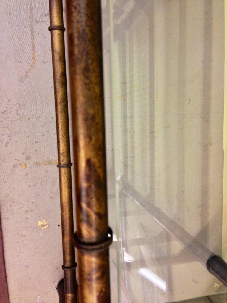 Pair of Patinated Metal Faux Bamboo Etageres 4