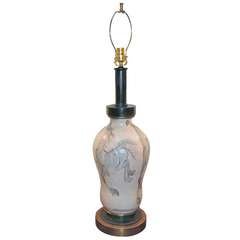Gambone Styled Horse Motif Ceramic Table Lamp