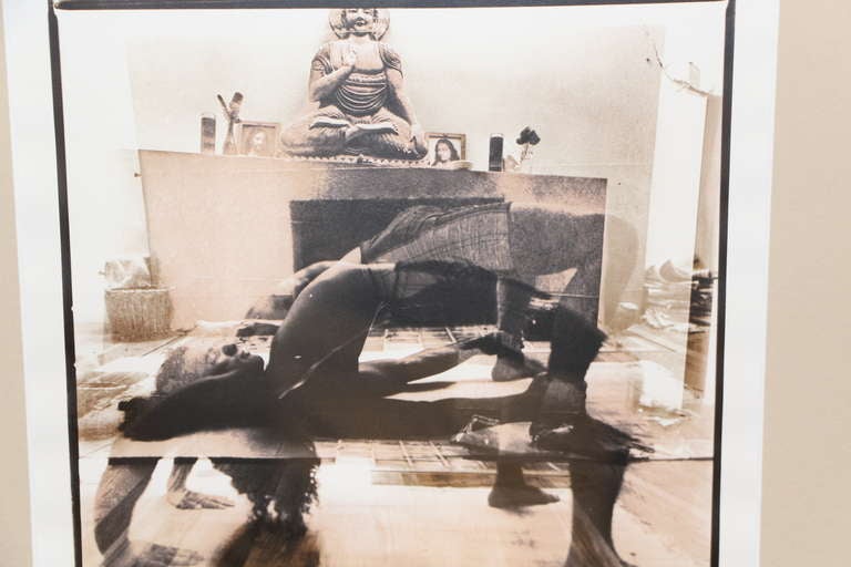 American Sepia Toned Double Exposure of a Yoga Position and Room For Sale