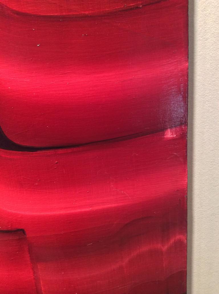 American Stunning Large Red Abstract by Noted Ny Artist Marianne Stikas For Sale