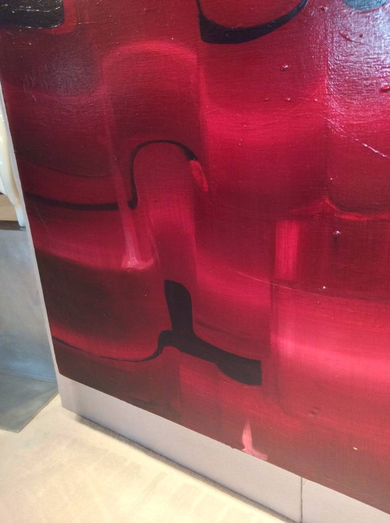 20th Century Stunning Large Red Abstract by Noted Ny Artist Marianne Stikas For Sale