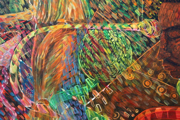 Large Mural Abstract Signed Linda Gardner, 1979 3