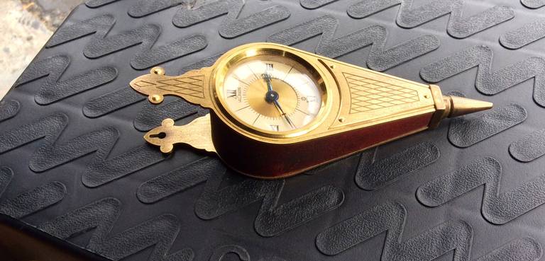 Swiss Unusual Jaeger LeCoultre Bellows Shaped, Eight-Day Clock